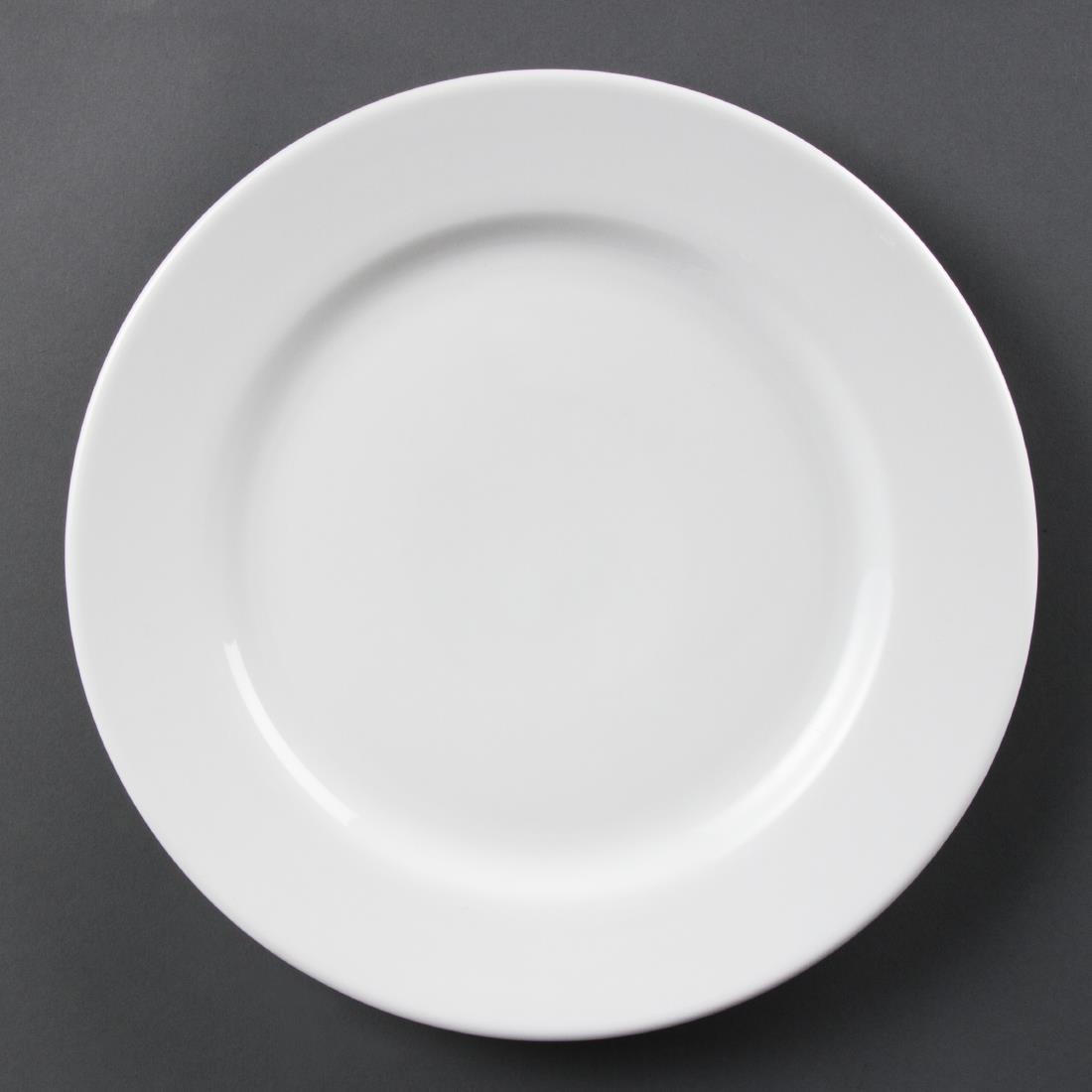 Olympia Whiteware Wide Rimmed Plates 310mm (6)